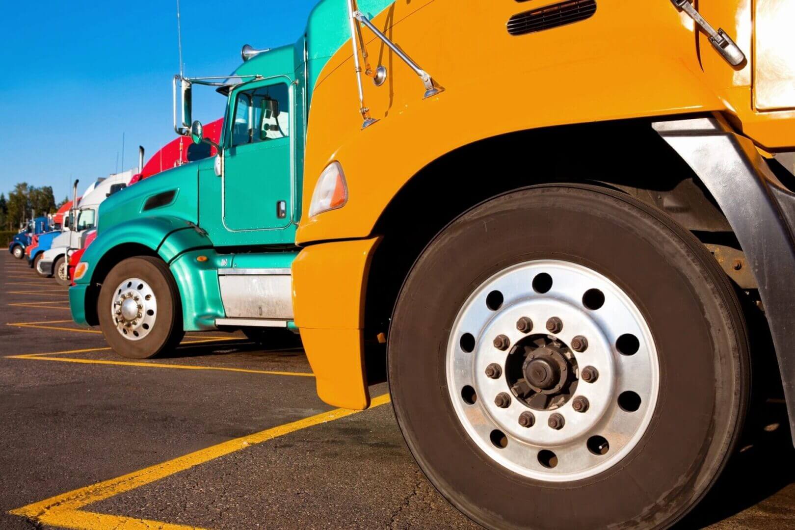Semi trucks at a Truckstop
